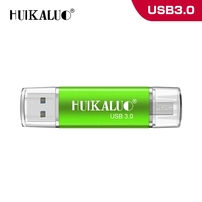 Green Флеш-накопитель USB 3,0 для смартфонов 64 ГБ 32 ГБ высокоскоростной внешний накопитель памяти 16 Гб OTG карта памяти - Цвет: Green