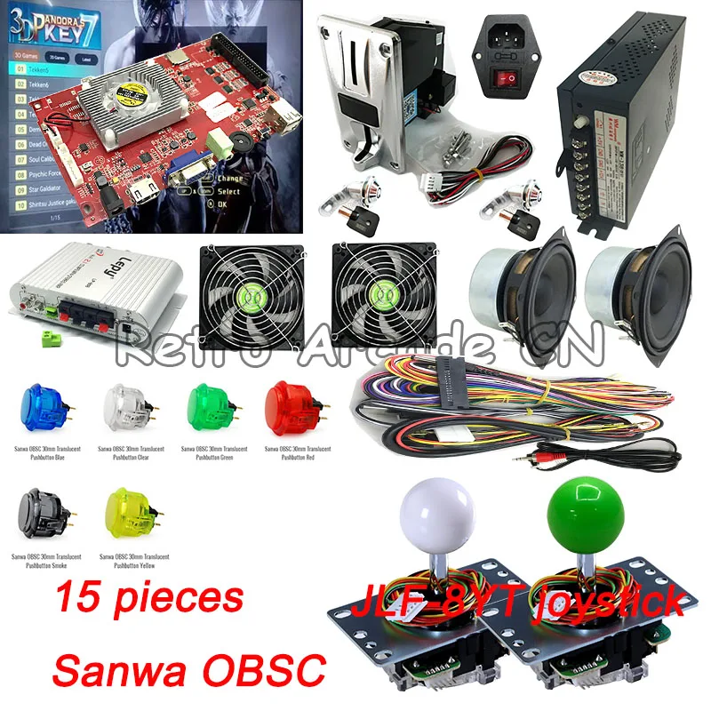 DIY Высокое качество комплект с Pandora box 6/7 3D 1300/2362 в 1 PCB Sanwa JLF 8YT джойстик OBSC 30 кнопка