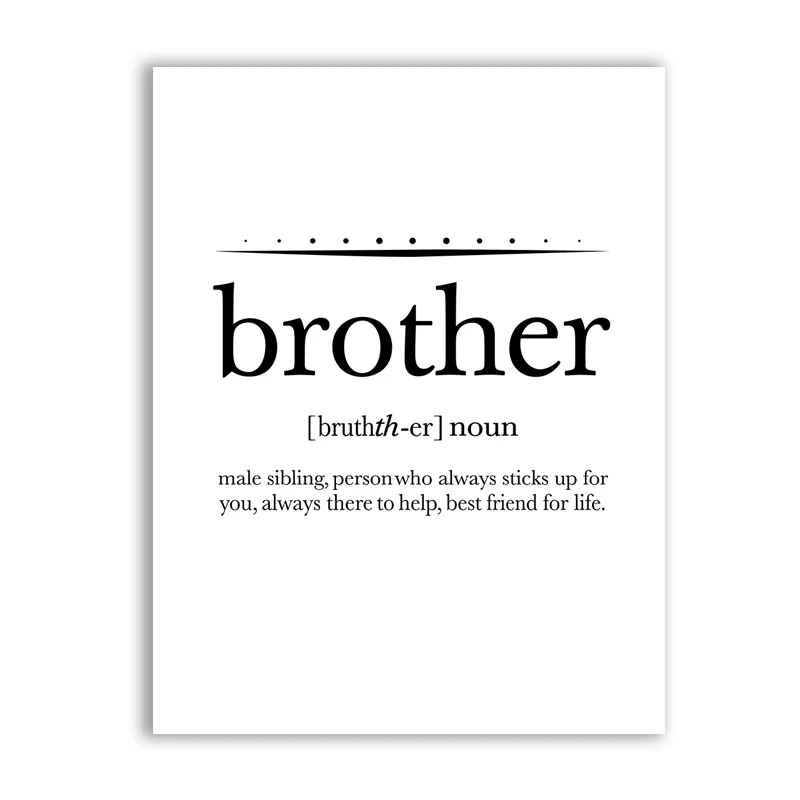 Style A Большой Brother Цитата Печать Мальчик комната стены Искусство Декор холст плакат, Brother определение холст живопись игровая комната Настенные рисунки - Цвет: Style A