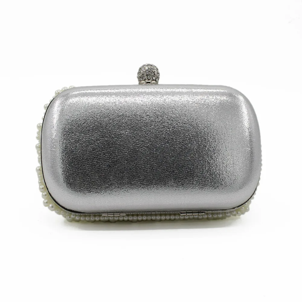Women's Evening Beaded Bag Shandmade Clutch Pearl Handbags Rhinestones Wedding Small Party | Багаж и сумки