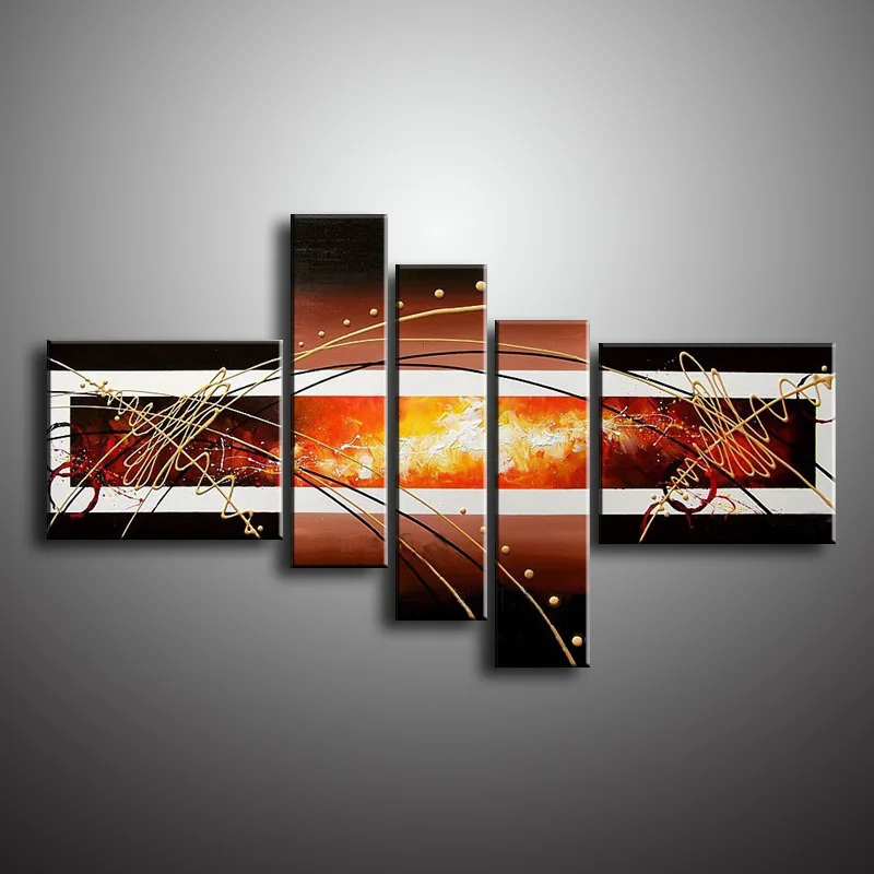 Настенная живопись Современная масляная на холсте абстрактная черная белая поп