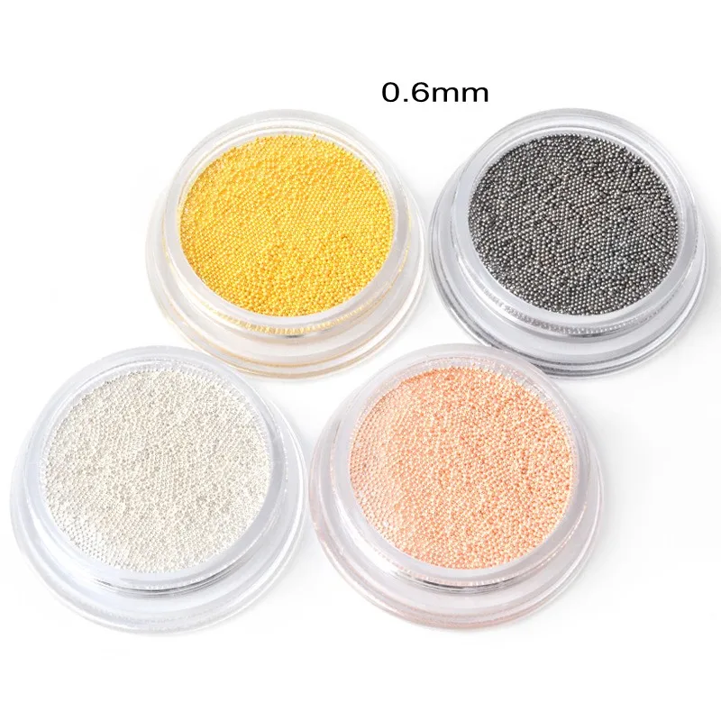 1 коробка серебристого цвета розового золота икры (Размер: 0 4/0 6 мм) металлические