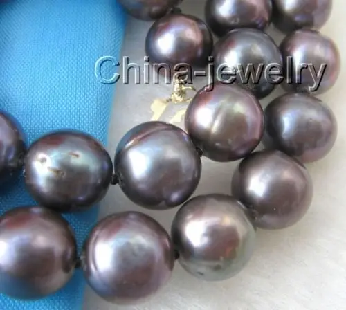 Доставка&gt&gt&gt&gt Красивая 17 &quot11 мм натуральный черный круглый жемчуг