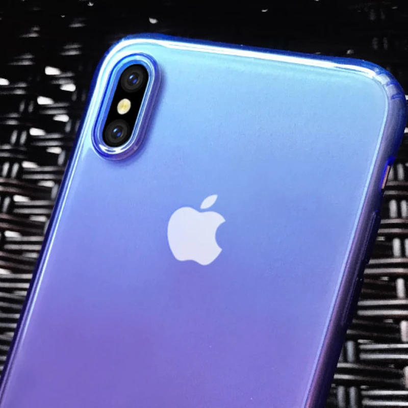 Ударопрочный ультратонкий градиентный цветной Мягкий ТПУ чехол для iPhone 6 6s 7 8 Plus X 10, Задний защитный чехол для телефона s