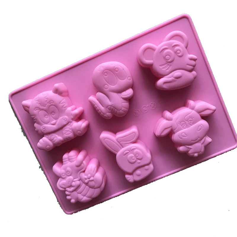 Пищевого качества силиконовые животные мультфильм Choclate плесень/торт плесень/Начинающие формы/желе плесень - Цвет: B