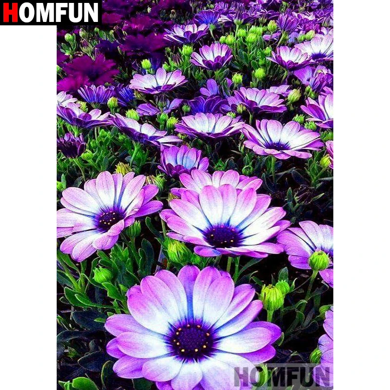 

Алмазная 5d-картина HOMFUN «Цветочный пейзаж», полноразмерная/круглая Вышивка крестиком, домашний декор, A19204