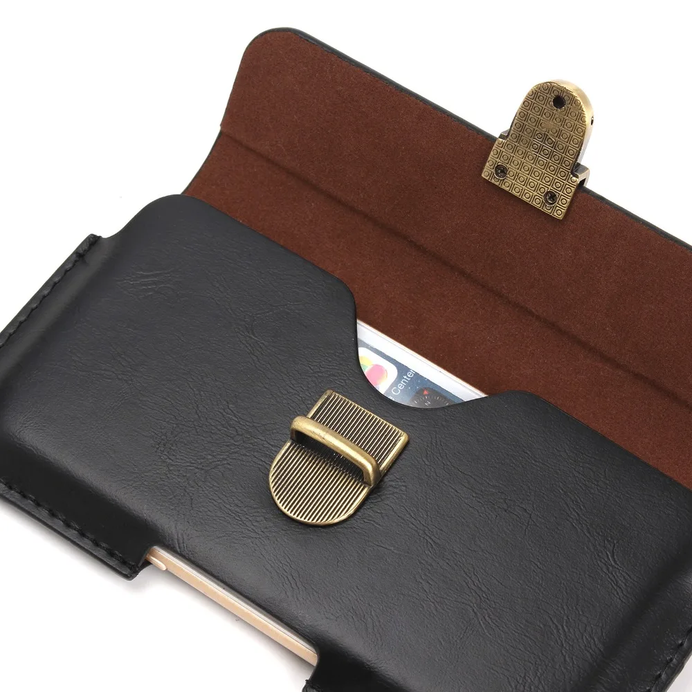 Тонкий кожаный поясной чехол для телефона кобура Meizu pro 6s / m5 mini Asus Zenfone Go ZB500KL|bag|bag