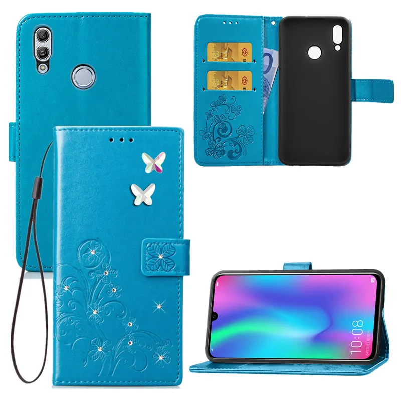 Чехол для Honor 8C 8X 9X 10i с бабочками и цветами кожаный чехол-кошелек телефона Huawei Y5 Y9