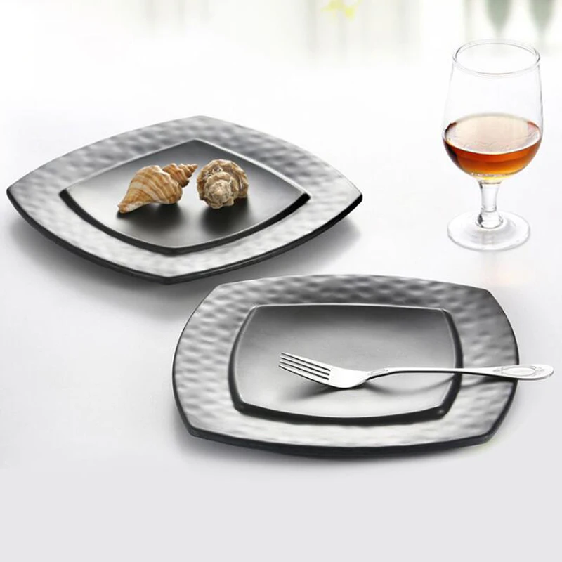 Черная матовая тарелка для ресторана приправы фарфоровая соуса пластиковая