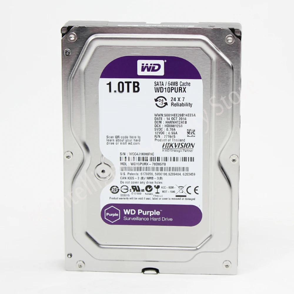 Hikvision монитор посвященный жесткий диск 1 ТБ WD фиолетовый 1000 Гб HDD 3 5 &quotжесткий для