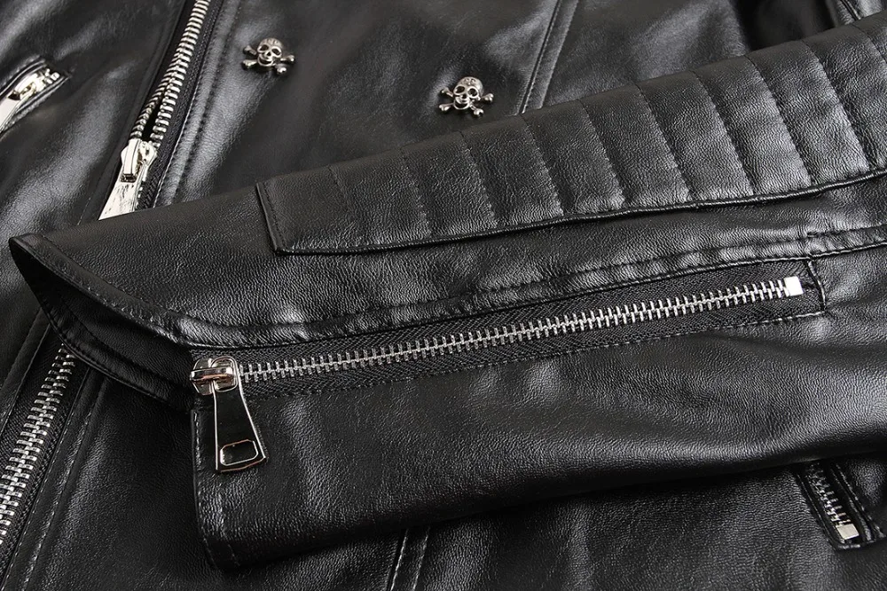 Мужские зимние кожаные куртки корейские стильные облегающие пальто винтажные