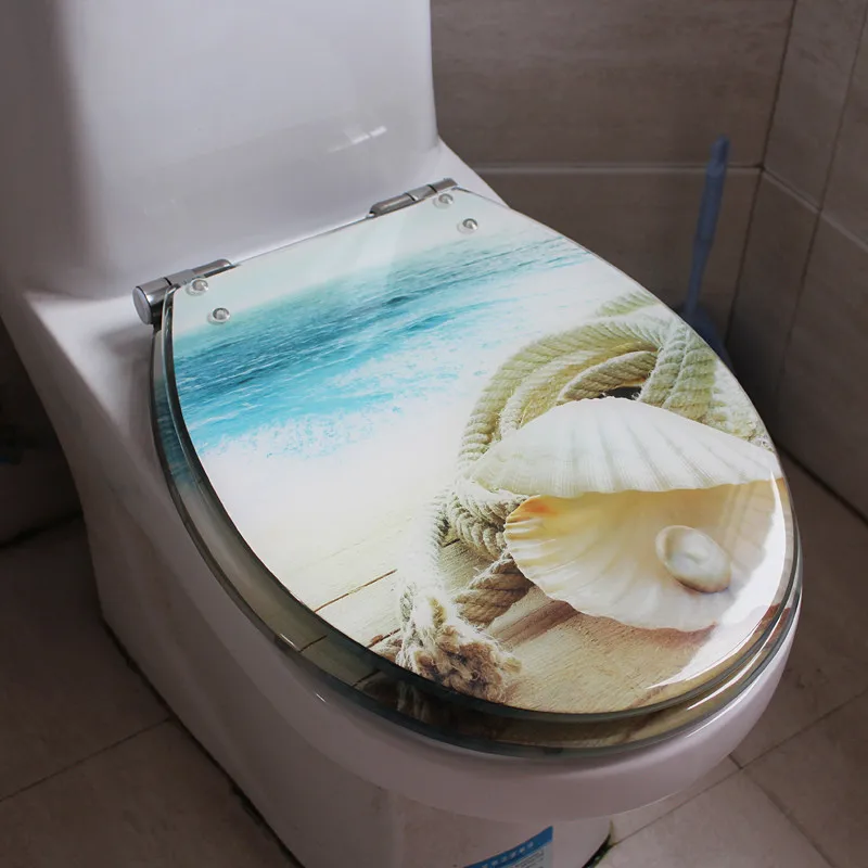 toilet seats C Европейский стиль утолщенные высококачественные смолы медленно закрывающие немой накладки на сидения унитаза, Универсальная Мода UVO Тип арт Туалет сиденья, J17559 - Цвет: toilet seats C