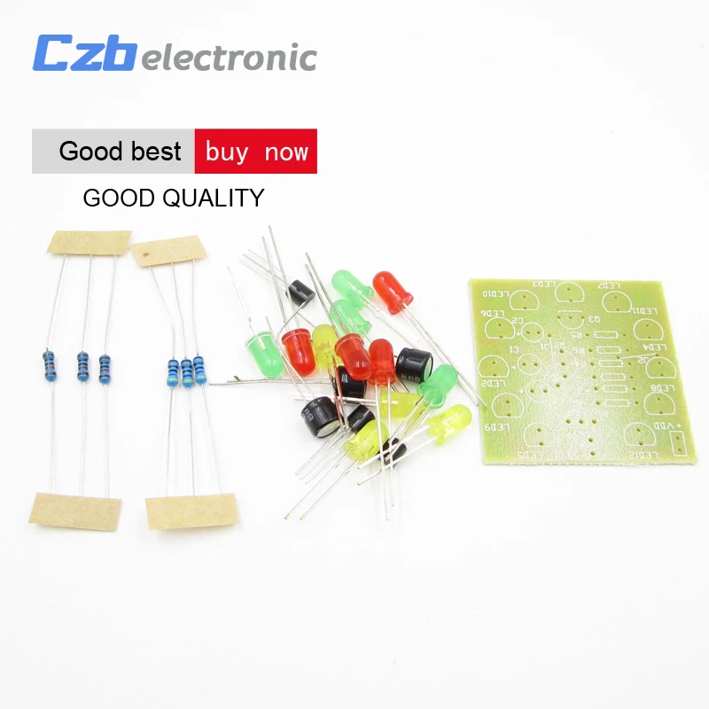 Круговой электронный светодиодный вспышка световой сигнал цепи DIY Kit 12 шт.