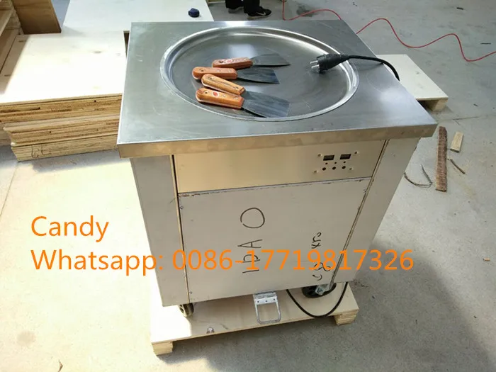 Горячая одинарная кастрюля ролл из жареного мороженого машина для жарки