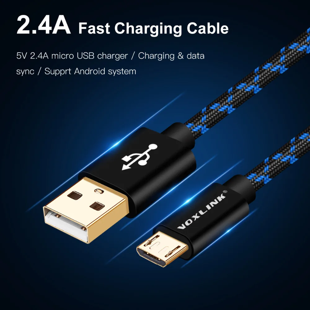VOXLINK 5 Pack Fast Charging Data Cable 5V2.4A Micro USB to charge cable for Samsung HTC Huawei Xiaomi Mobile Phone | Мобильные