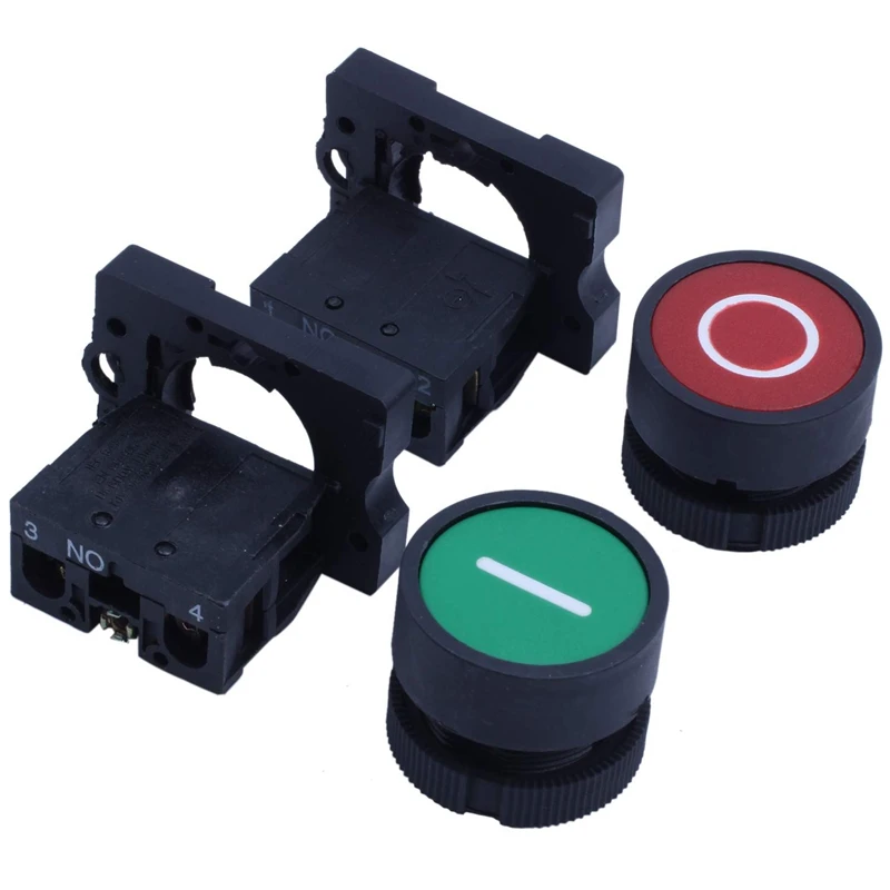 AC 600V 10A Momentary Red Green Sign NO NC Push Button Switch Station | Switches