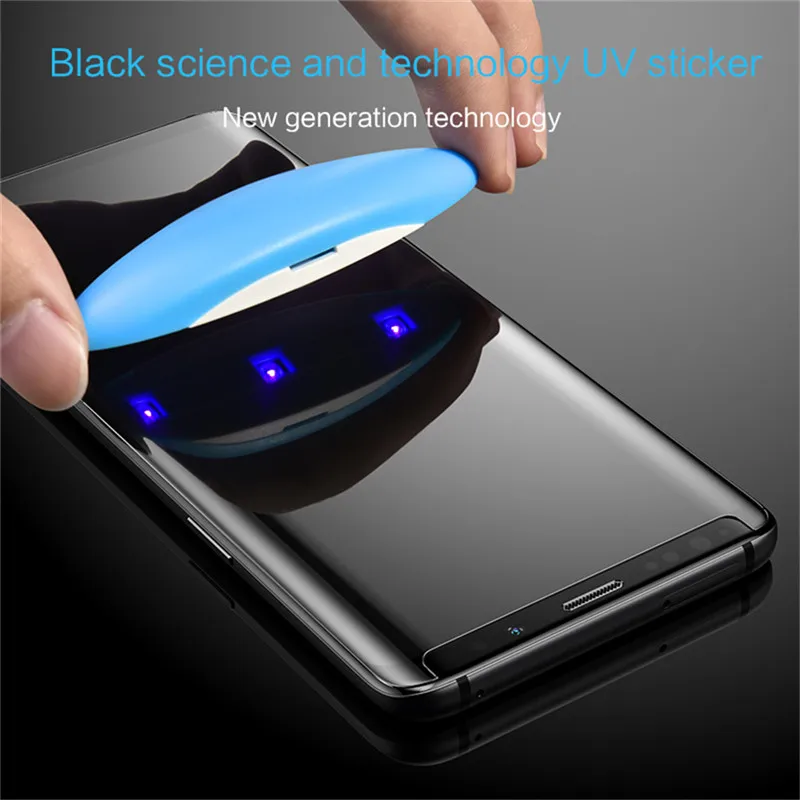 2019 UV Glue Screen Protector For Samsung Galaxy S10e S8 S9 Plus S7 Edge Note 8 9 Full Cover Nano Optics Curved Tempered Glass | Мобильные