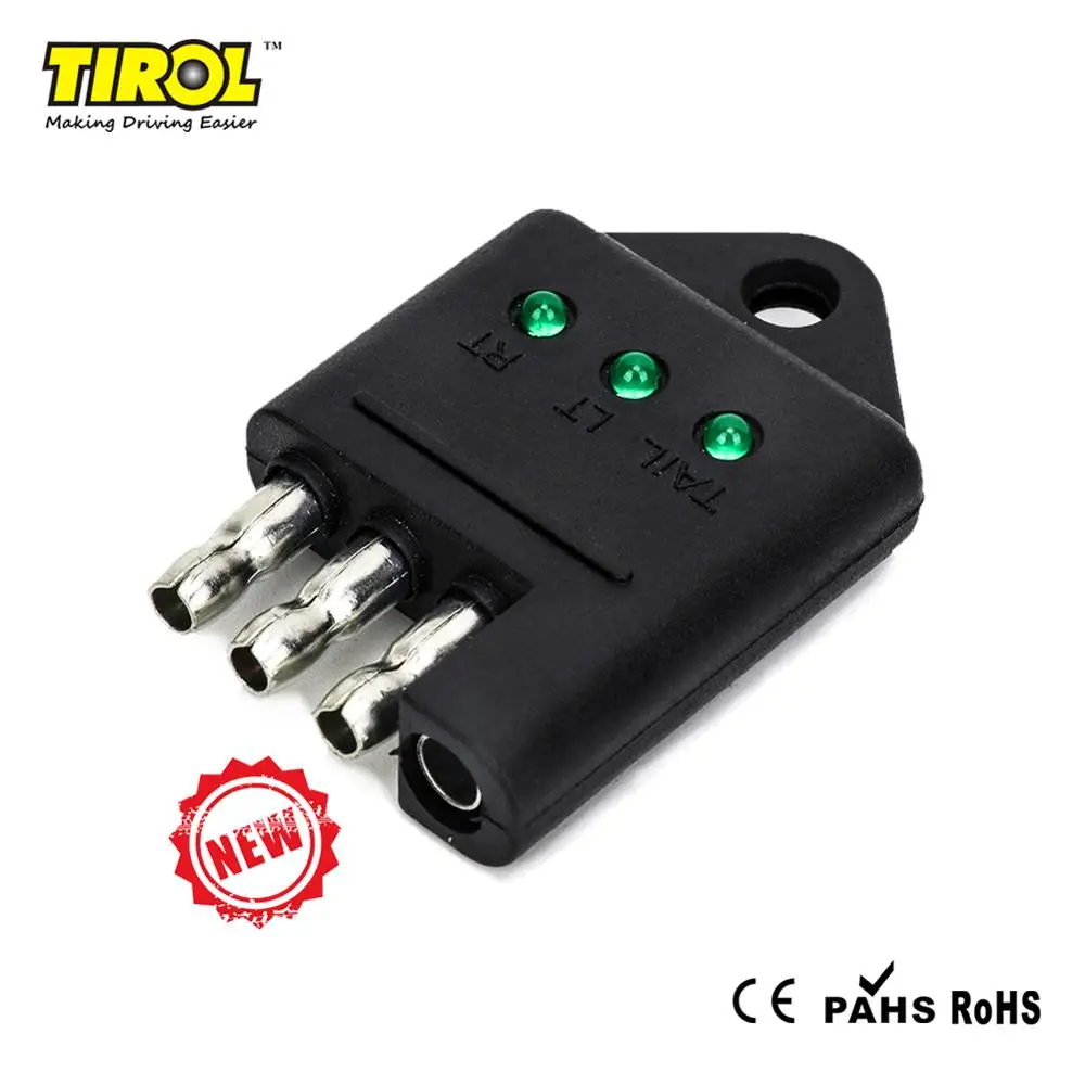 TIROL 4 Pin тестер трейлера соединитель T25423b трейлер проводки прямой светильник