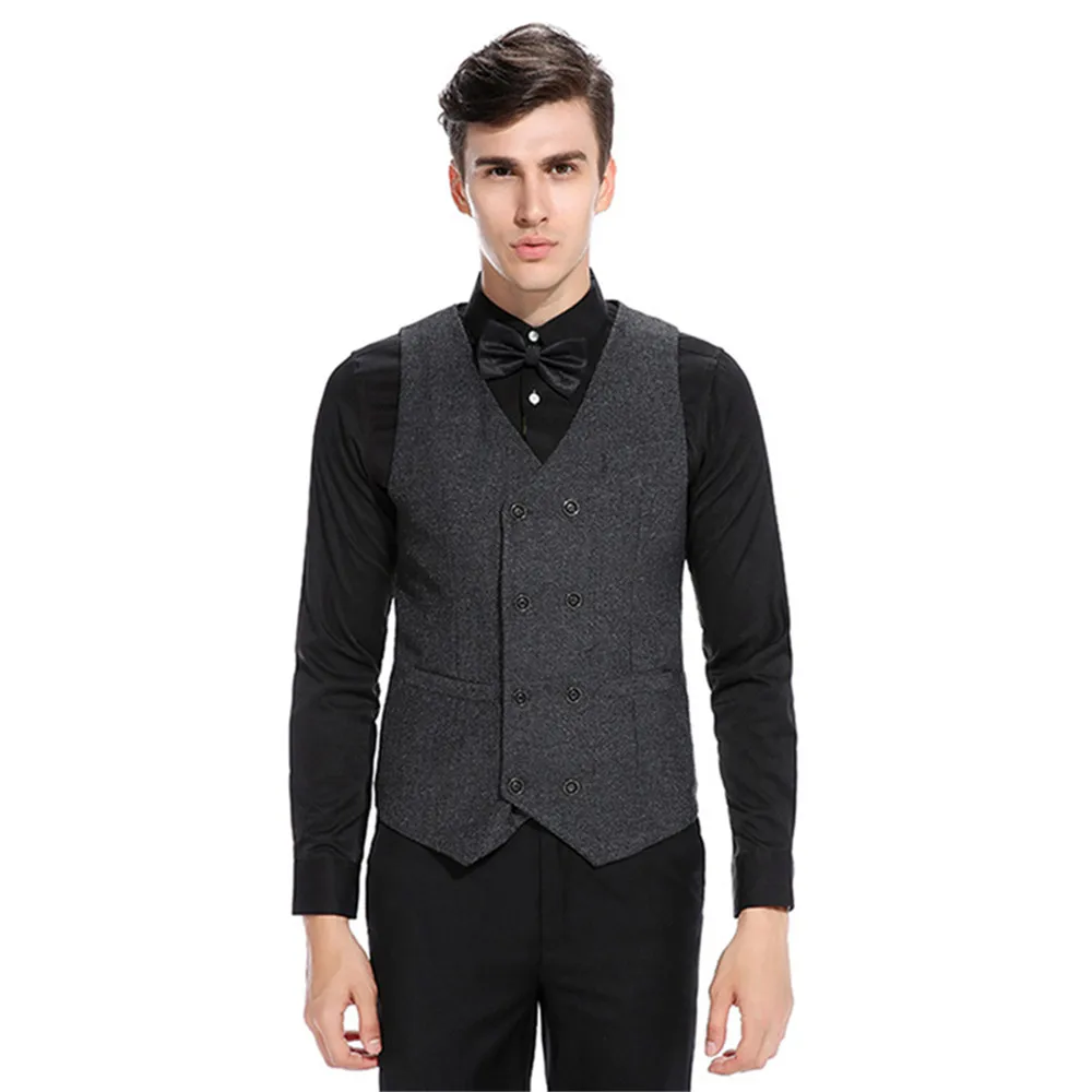 Новинка 2017 мужской двубортный жилет костюм в английском стиле мужская