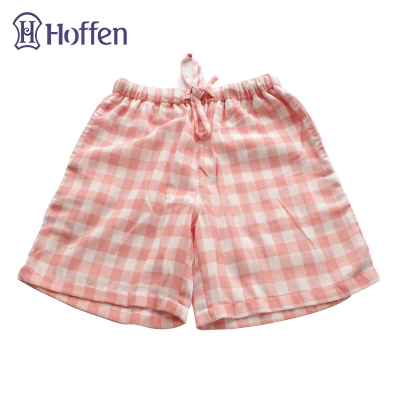 Hoffen/высококачественные женские шорты для сна клетчатая полосатая Пижама на