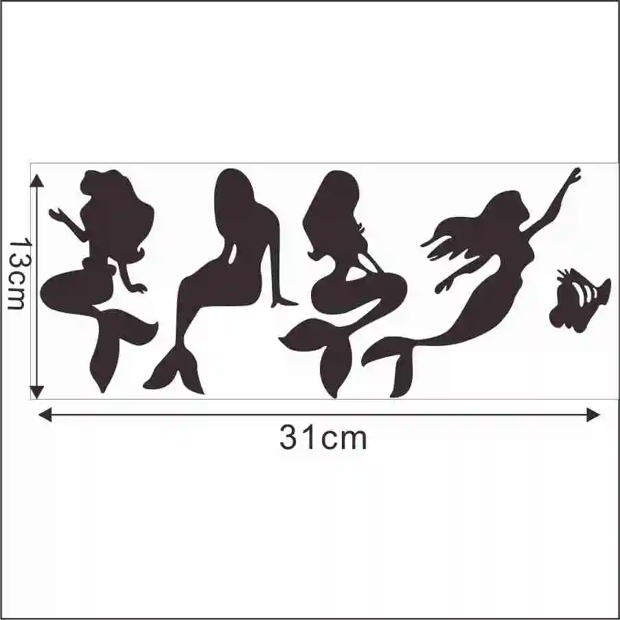 4 pcs discount Много стильных забавных наклеек с изображением Русалочки Микки Мауса из мультфильма виниловая наклейка на дверь для спальни современные съемные обои домашний декор - Цвет: 4 pcs discount