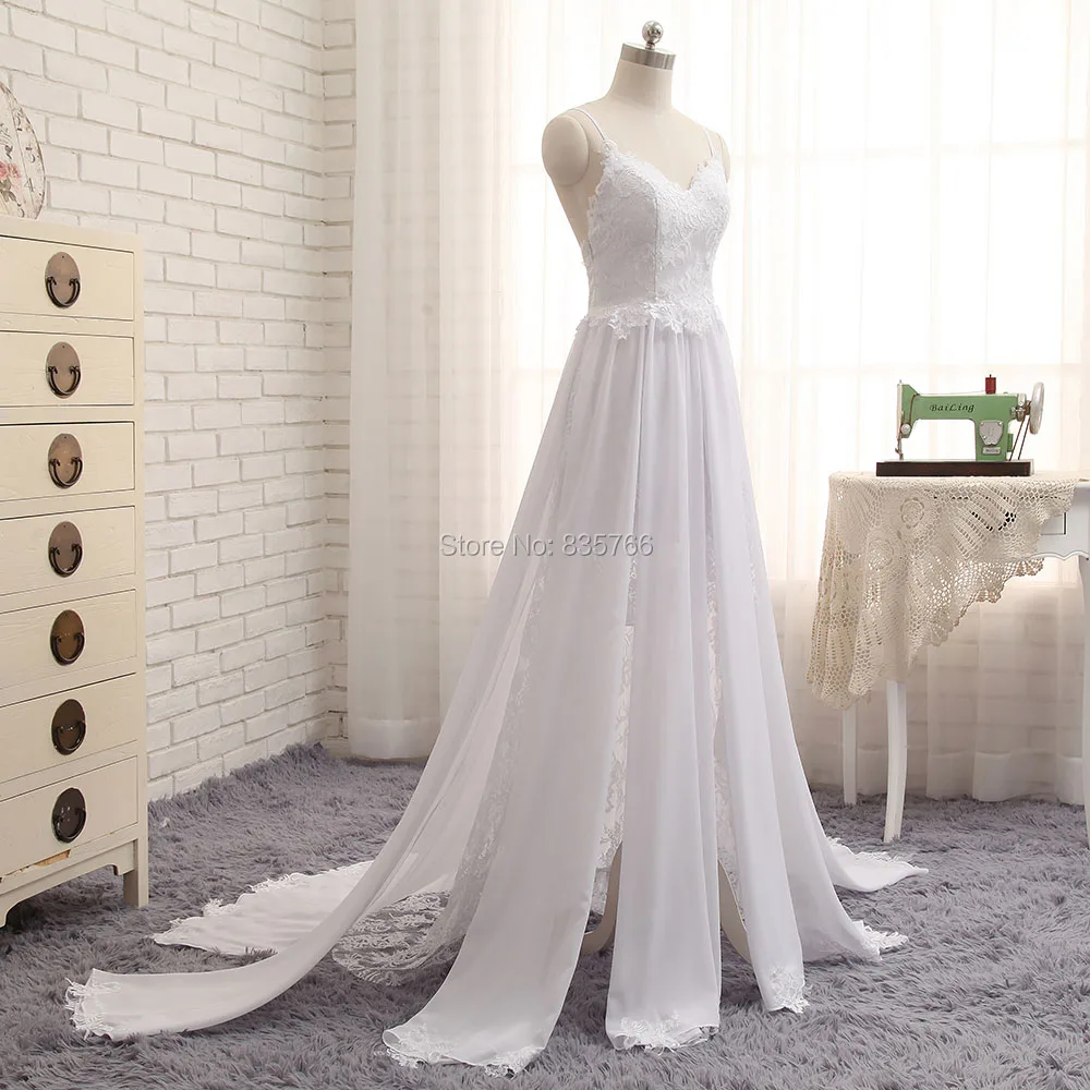 Реальное изображение 2019 robe de mariage пикантное пляжное свадебное платье на