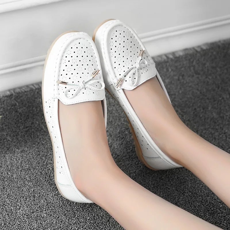 Женская обувь на плоской подошве CYOSO повседневная из натуральной кожи без