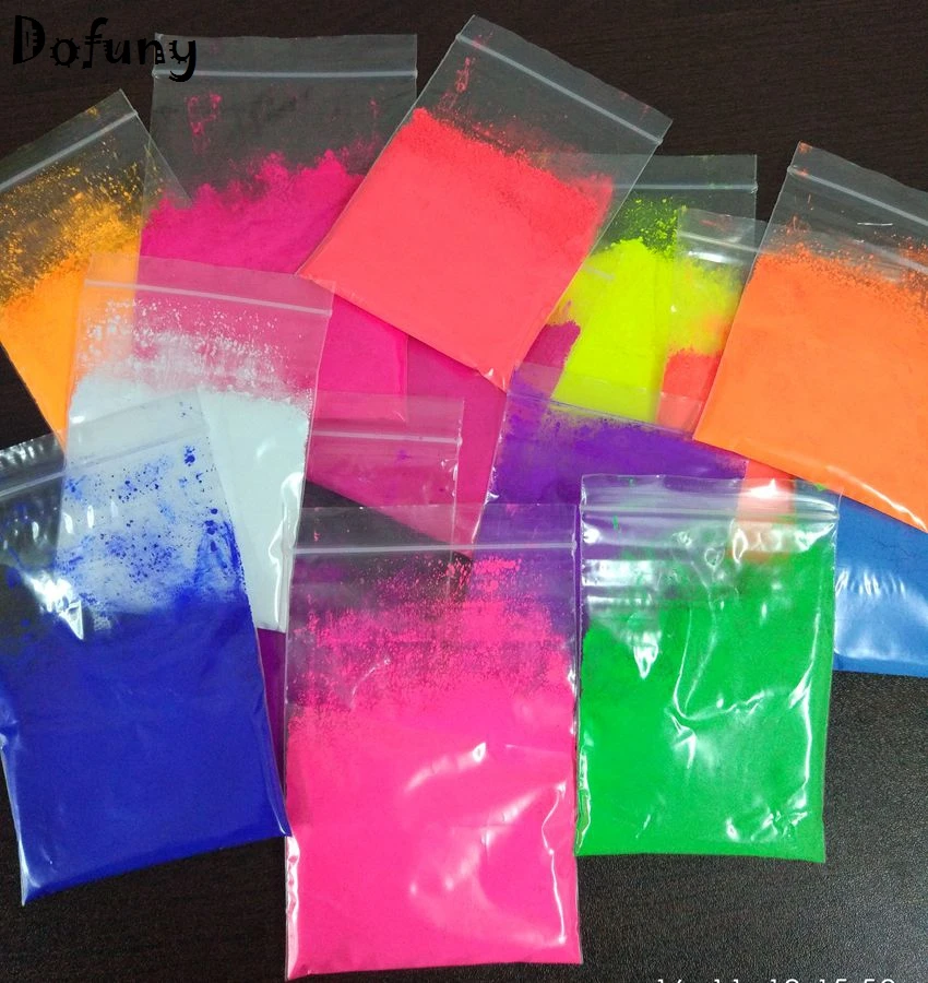 Флуоресцентная пудра флуоресцентный пигмент зеленый розовый желтый белый