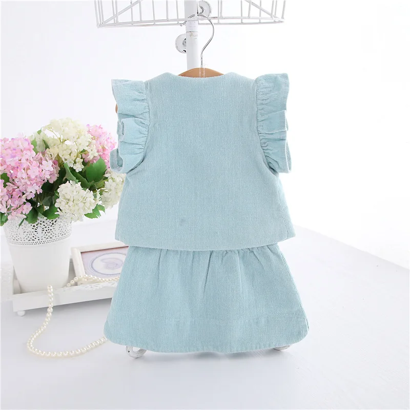 Оптовая продажа 5 шт/лот Одежда для маленьких девочек комплекты одежды из 2