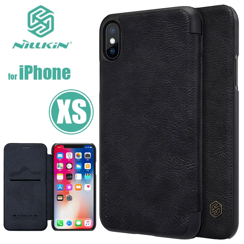 Для iPhone XS X Nillkin Qin Series чехол для телефона роскошный Слот для карт бизнес стиль для iPhone X XS Флип кожаный чехол Nilkin чехол