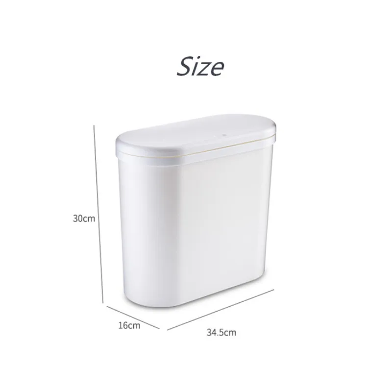 

Press-type Trash Can Bullet Cover Garbage Storage Bin Plastic Desktop Oval Paper Basket Kitchen Living Room Quilted Trash Can
