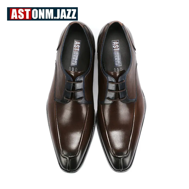 Men's Casual Shoe Business Mens Genuine Leather Shoes Men Big Size 45 Oxford For Lace Up Brogues Formal | Обувь