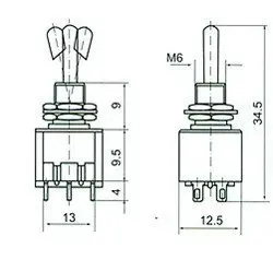 100xMini MTS202 синий тумблер DPDT двойной полюс бросок 2 положения ON 250V 3A 125V 6A MTS 202|switch