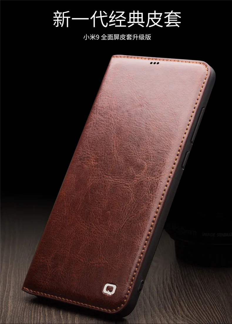 Для Xiaomi mi, 8, 9, mi, 8, mi, 9, QIALINO, брендовый чехол из натуральной телячьей кожи, чехол для телефона, откидная крышка, Ретро стиль, бизнес