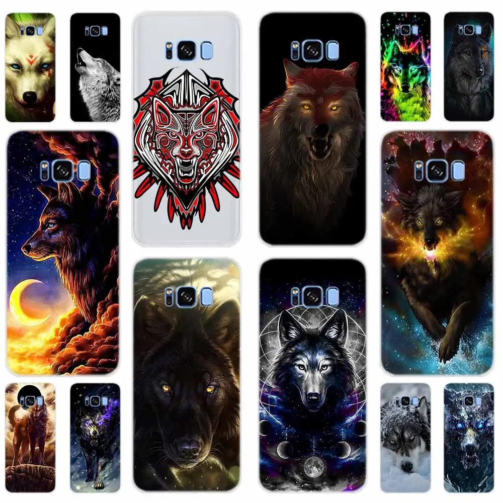 Мягкий чехол Fierce Snow Wolf для Samsung Galaxy S7 Edge S8 S9 S10 S11 S20 S21 Plus Lite E Ultra|Бамперы| |