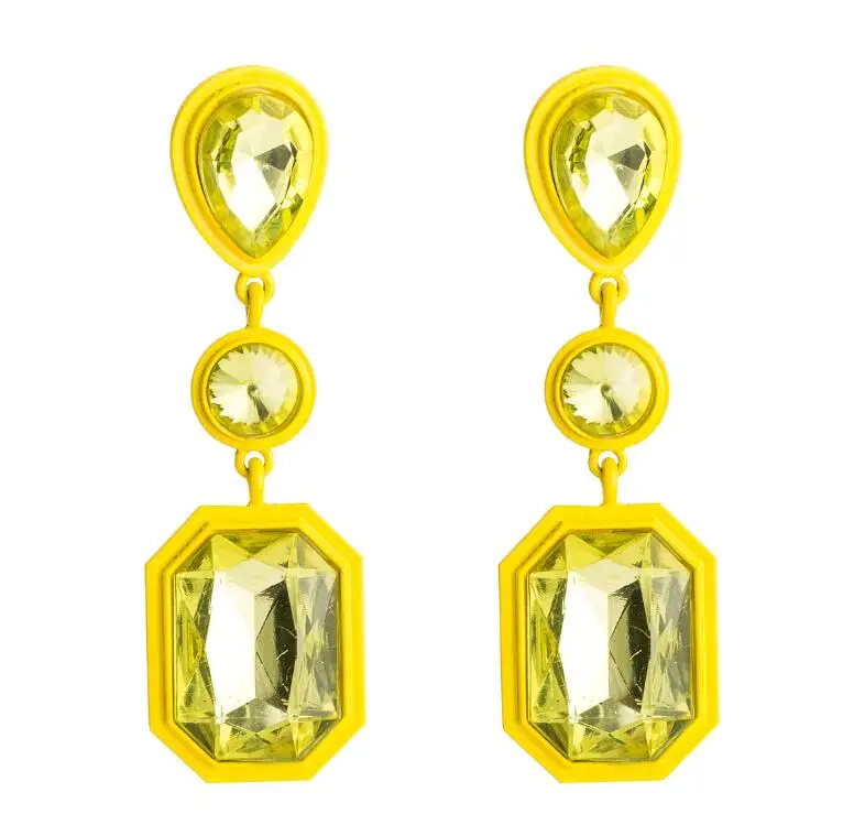 Yellow KMVEXO, винтажные геометрические массивные серьги для женщин, блестящие кристаллы, модные свисающие серьги, свадебный подарок, ювелирное изделие, новинка - Окраска металла: Yellow