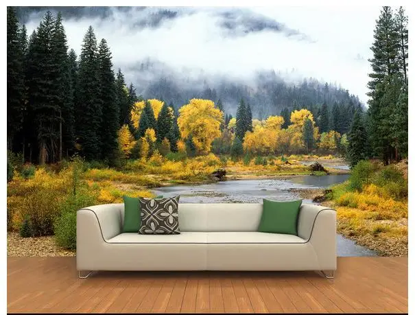 

Custom photo wallpaper 3d wall murals wallpaper 3 d cypress trees rivers background wall paintings wallpaper for living room