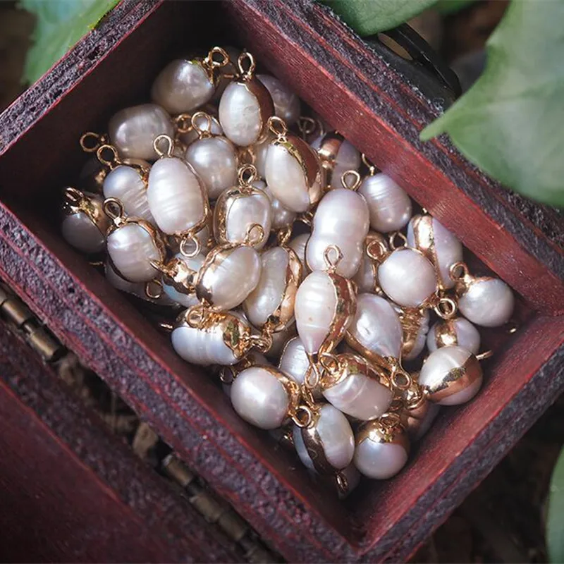 8*20MM 10Pcs Baroque Irregular 100% AA Natural Freshwater Pearl Strand Bead Earring Charms | Украшения и аксессуары