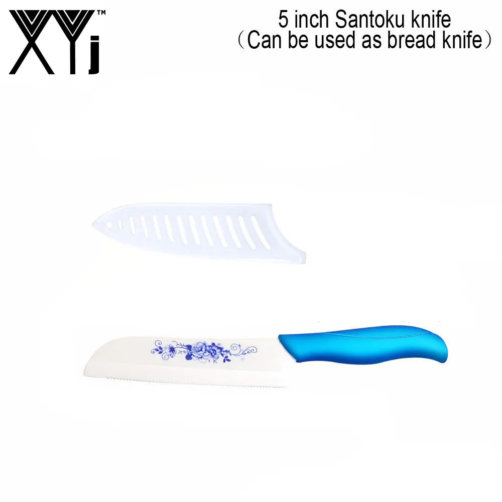 XYj 5 дюймов Santoku Керамика Ножи японский шеф-повар Ножи хлеб Пособия по кулинарии ножи острое лезвие одноразовая бритва с удобной ручкой, Пособия по кулинарии инструменты из 2 предметов
