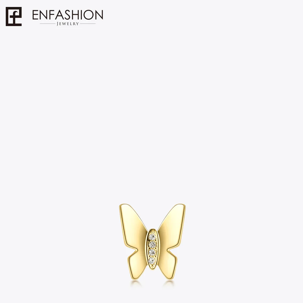Enfashion играть серии Бабочка винт Кристалл Шарм Подвеска Нержавеющая сталь золото