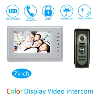smart home door access color monitor intercom system hd camera 7inch video door phone waterproof doorbell visitor calling system