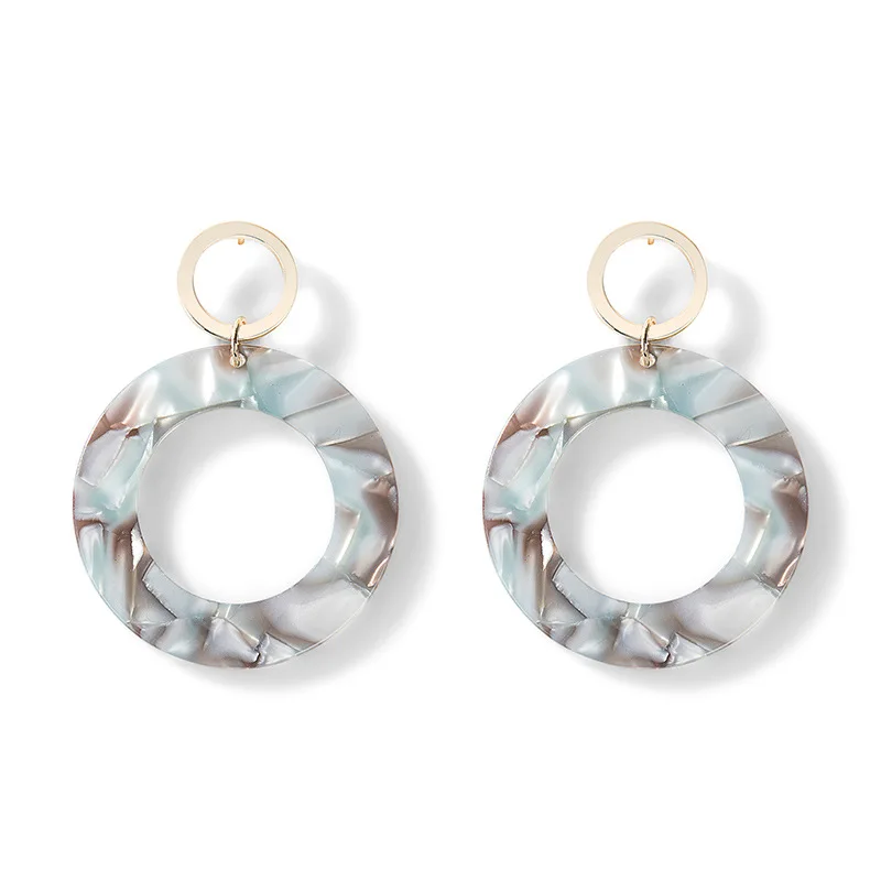 2019 цвет большие круглые ацетатные висячие акриловые серьги эффектная Мода Смола