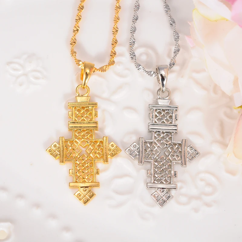 Женское/Мужское ожерелье с кулоном Bangrui золотое золотым крестом в африканском
