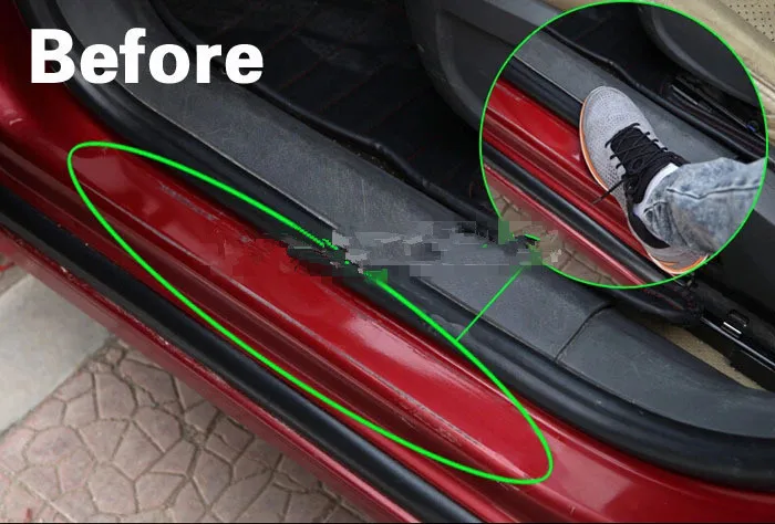 Нержавеющая сталь Боковая крышка порога/Накладка 4 шт./компл. для Hyundai Accent 2006 2007 2008