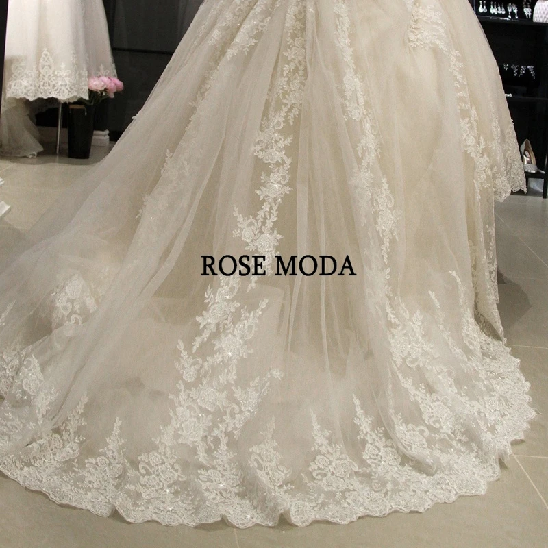 Розовое роскошное Кружевное Свадебное Платье Moda с длинными рукавами бальное