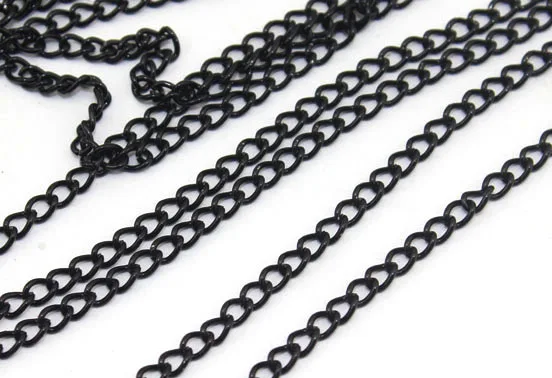 Цепочка металлическая 10 м/лот 3 х4 мм|black necklace chain|chain bulkblack iron chain |