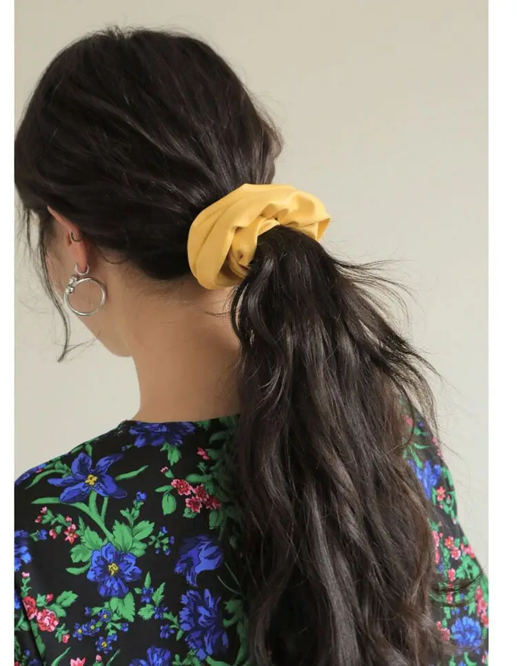 Women Elegant Satin Scrunchies solid Elastic Hair Bands for girls Accessories Ponytail Holder Tie Rubber Headband |