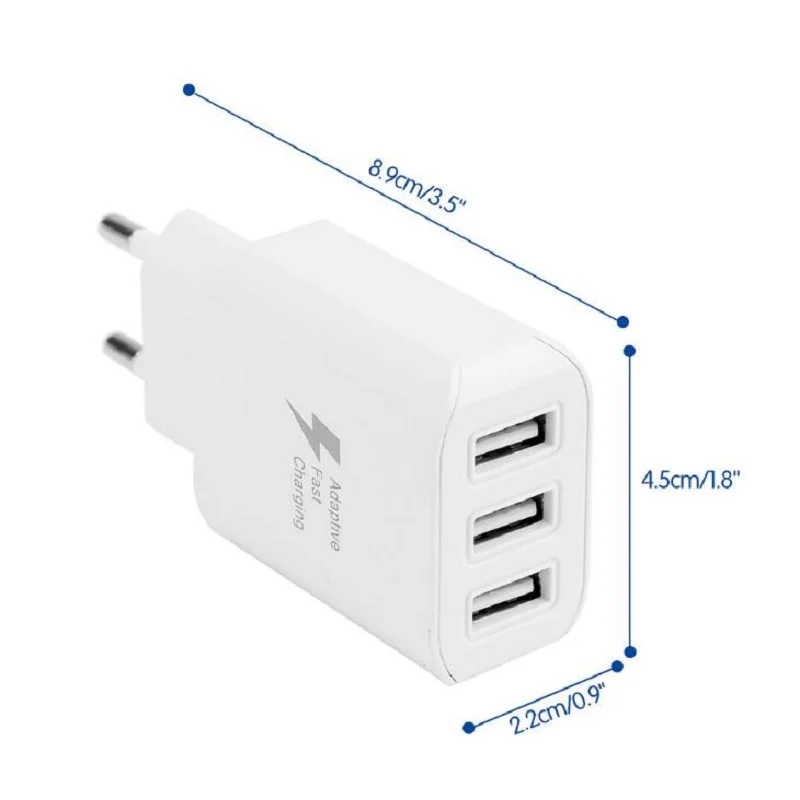 Зарядное устройство USB Quick Charge 3,0, быстрое зарядное устройство для samsung, штепсельная вилка европейского стандарта, зарядное устройство для путешествий, адаптер 5 В, 2,4 А, 3 порта, настенное зарядное устройство