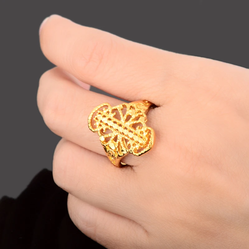 Новейшее Новое поступление свадебное кольцо из эфиопского золота 24 К модное