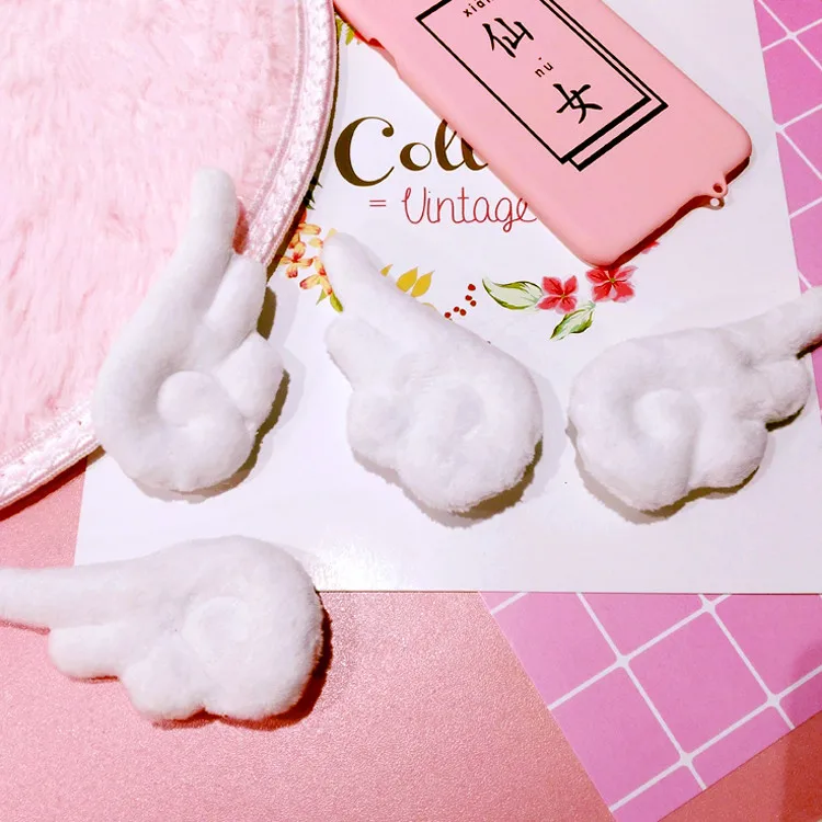 Аниме Card Captor Sakura в виде белых крылышек печатных плюшевые Мультяшные рюкзаки в виде Для женщин и девочек; Kawaii; клип аксессуары для волос заколка для волос, милая игрушка, подарок на Рождество